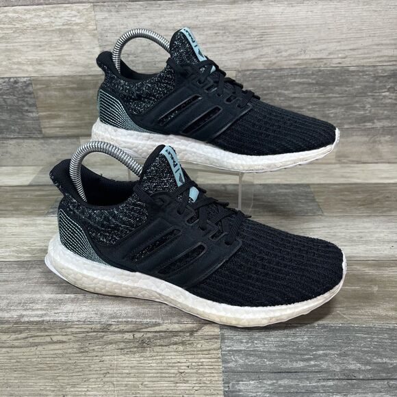 Adidas UltraBoost 4.0 Parley Women’s Size 6.5 Black Knit Running Sneakers Shoes - Picture 1 of 9